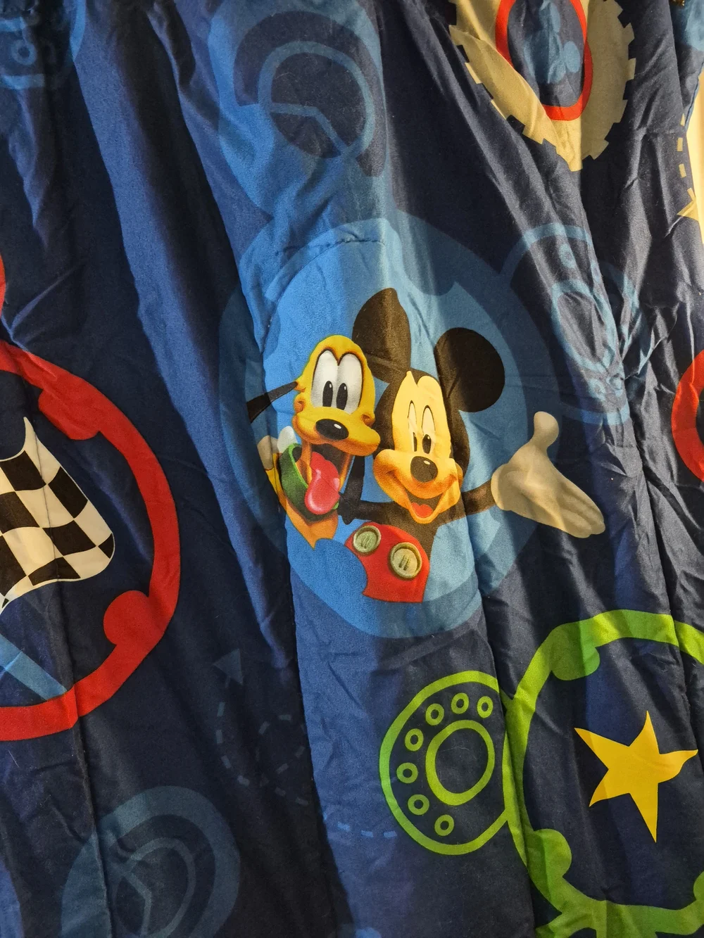 Disney Mickey Road Racer Blue & Red Kids Throw Blanket